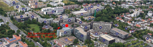 Luftbild der Universität Paderborn / Lageplan